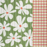Printed Quilted Cotton BASILE 1B / KAVYO 2K Nettle / Pink